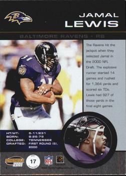 2001 Pacific Invincible - Red #17 Jamal Lewis Back