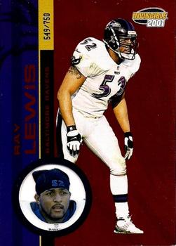 2001 Pacific Invincible - Red #19 Ray Lewis Front