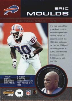2001 Pacific Invincible - Red #28 Eric Moulds Back