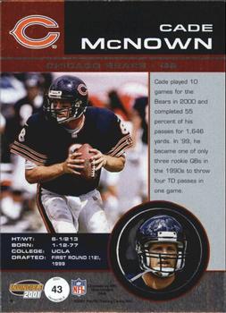 2001 Pacific Invincible - Red #43 Cade McNown Back