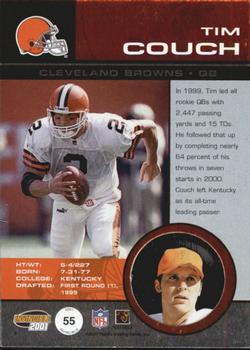 2001 Pacific Invincible - Red #55 Tim Couch Back