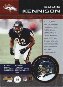 2001 Pacific Invincible - Red #75 Eddie Kennison Back