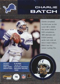 2001 Pacific Invincible - Red #78 Charlie Batch Back