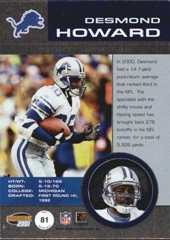 2001 Pacific Invincible - Red #81 Desmond Howard Back