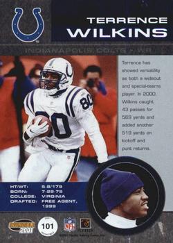 2001 Pacific Invincible - Red #101 Terrence Wilkins Back