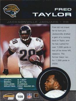 2001 Pacific Invincible - Red #109 Fred Taylor Back