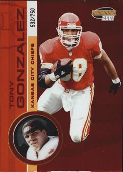 2001 Pacific Invincible - Red #113 Tony Gonzalez Front