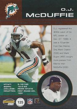 2001 Pacific Invincible - Red #125 O.J. McDuffie Back