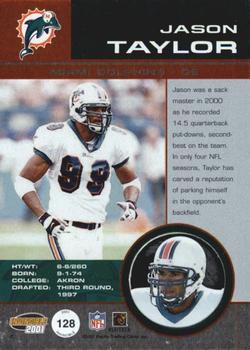 2001 Pacific Invincible - Red #128 Jason Taylor Back