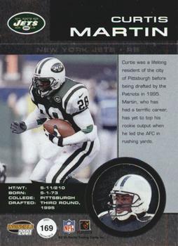 2001 Pacific Invincible - Red #169 Curtis Martin Back