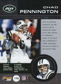 2001 Pacific Invincible - Red #170 Chad Pennington Back