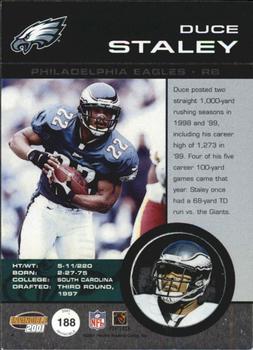 2001 Pacific Invincible - Red #188 Duce Staley Back
