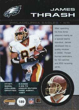2001 Pacific Invincible - Red #189 James Thrash Back