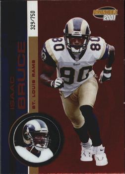 2001 Pacific Invincible - Red #198 Isaac Bruce Front