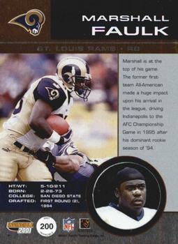 2001 Pacific Invincible - Red #200 Marshall Faulk Back