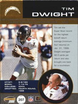 2001 Pacific Invincible - Red #207 Tim Dwight Back