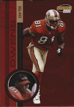 2001 Pacific Invincible - Red #217 Terrell Owens Front