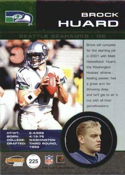 2001 Pacific Invincible - Red #225 Brock Huard Back