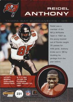 2001 Pacific Invincible - Red #231 Reidel Anthony Back