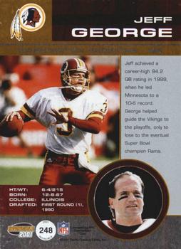 2001 Pacific Invincible - Red #248 Jeff George Back