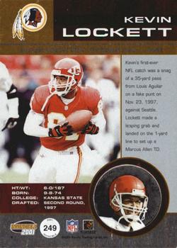 2001 Pacific Invincible - Red #249 Kevin Lockett Back