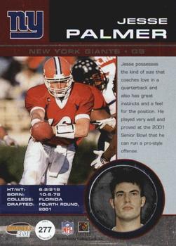 2001 Pacific Invincible - Red #277 Jesse Palmer Back