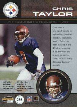 2001 Pacific Invincible - Red #286 Chris Taylor Back