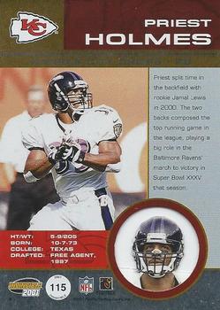 2001 Pacific Invincible - Retail #115 Priest Holmes Back