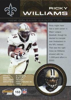 2001 Pacific Invincible - Retail #153 Ricky Williams Back