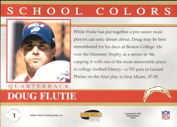 2001 Pacific Invincible - School Colors #1 Doug Flutie Back