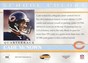 2001 Pacific Invincible - School Colors #50 Cade McNown Back