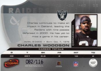 2001 Pacific Prism Atomic - Gold #107 Charles Woodson Back