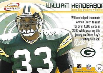 2001 Pacific Prism Atomic - Jersey Patches #30 William Henderson Back
