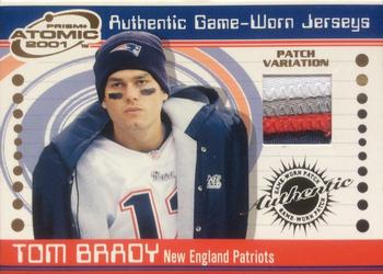 2001 Pacific Prism Atomic - Game-Worn Jerseys Patch Variation #125 Tom Brady Front