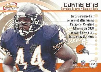 2001 Pacific Prism Atomic - Jerseys #22 Curtis Enis Back