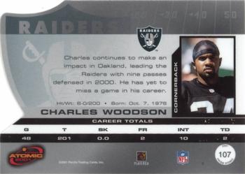 2001 Pacific Prism Atomic - Premiere Date #107 Charles Woodson Back