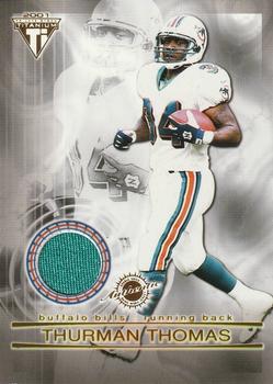 2001 Pacific Private Stock Titanium - Double-Sided Dual Game-Worn Jerseys #53 Thurman Thomas / J.J. Johnson Front