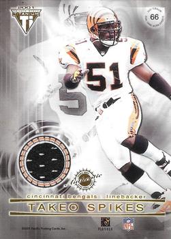 2001 Pacific Private Stock Titanium - Double-Sided Dual Game-Worn Jerseys #66 Marco Battaglia / Takeo Spikes Back