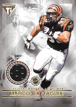 2001 Pacific Private Stock Titanium - Double-Sided Dual Game-Worn Jerseys #66 Marco Battaglia / Takeo Spikes Front