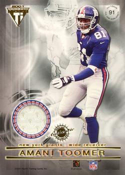 2001 Pacific Private Stock Titanium - Double-Sided Dual Game-Worn Jerseys #91 Marvin Harrison / Amani Toomer Back