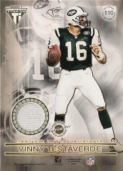 2001 Pacific Private Stock Titanium - Double-Sided Dual Game-Worn Jerseys #110 Chad Pennington / Vinny Testaverde Back