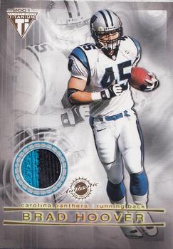 2001 Pacific Private Stock Titanium - Double-Sided Dual Game-Worn Jersey Patches #56 Brad Hoover / Steve Beuerlein Front