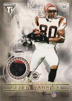 2001 Pacific Private Stock Titanium - Double-Sided Dual Game-Worn Jersey Patches #63 Corey Dillon / Peter Warrick Back