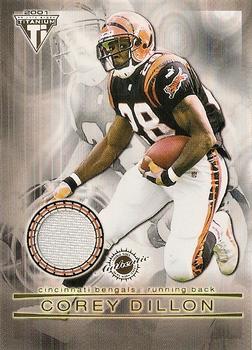 2001 Pacific Private Stock Titanium - Double-Sided Dual Game-Worn Jersey Patches #63 Corey Dillon / Peter Warrick Front