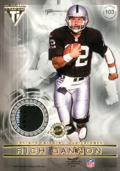 2001 Pacific Private Stock Titanium - Double-Sided Dual Game-Worn Jersey Patches #103 Drew Bledsoe / Rich Gannon Back