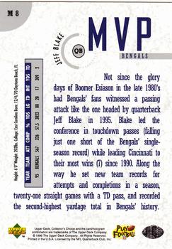 1996 Collector's Choice - MVPs #M8 Jeff Blake Back