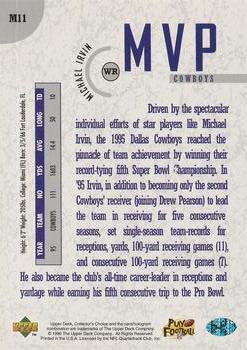 1996 Collector's Choice - MVPs #M11 Michael Irvin Back