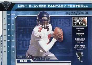 2001 Pacific Private Stock Titanium - 2002 Hawaii Trade Conference Players Fantasy Silver #1 Michael Vick Front
