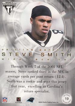 2001 Pacific Private Stock Titanium Postseason Edition - Jersey Patch Variations #19 Steve Smith Back