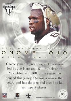 2001 Pacific Private Stock Titanium Postseason Edition - Jersey Patch Variations #66 Onome Ojo Back